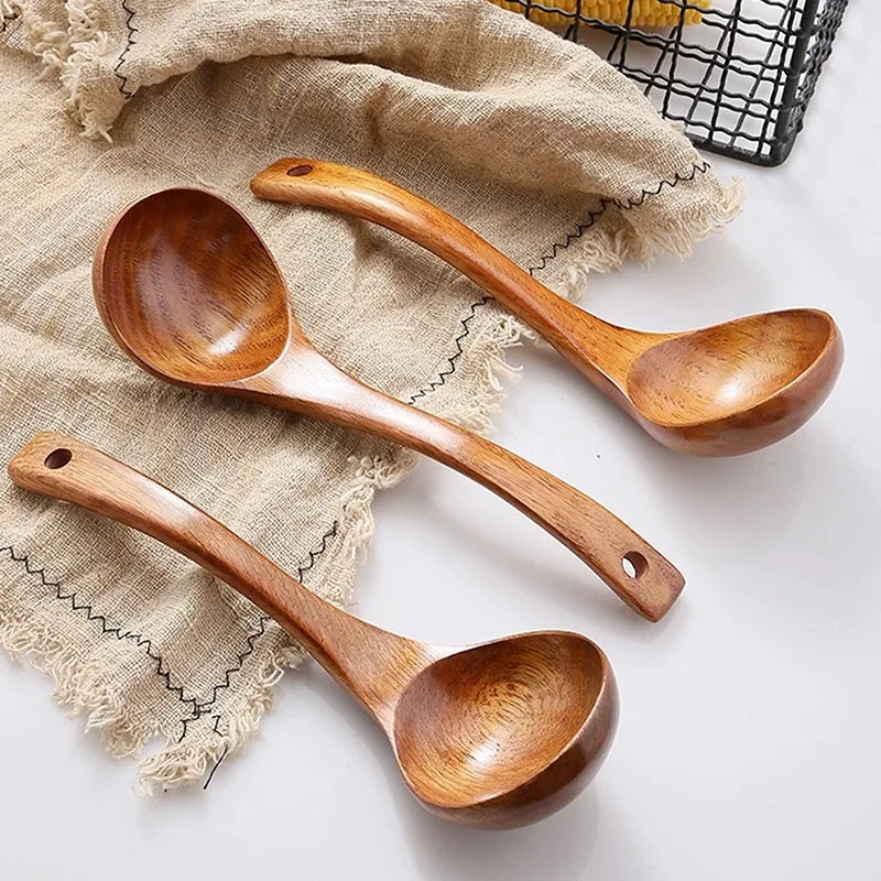 Wooden Long Handle Spoon