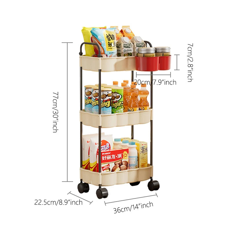 3-Layer Rolling Storage Cart