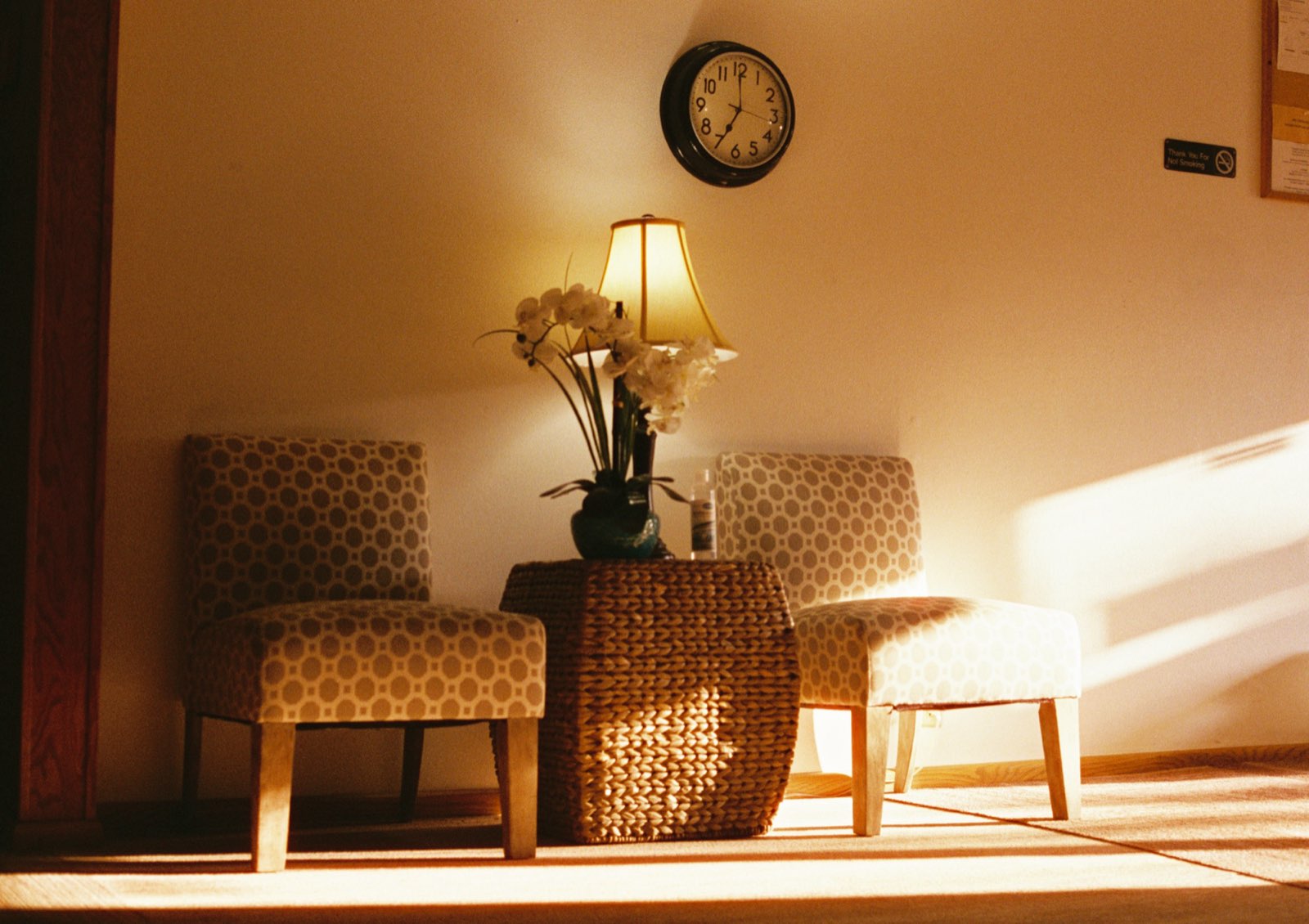 Lamp & chairs, warm interior