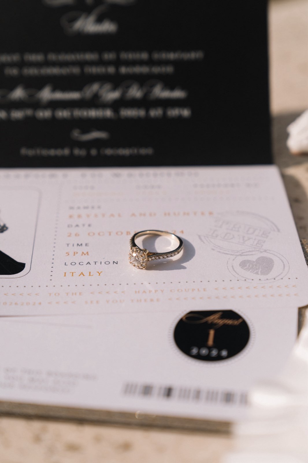 Spanns, ring on invitation, Italy